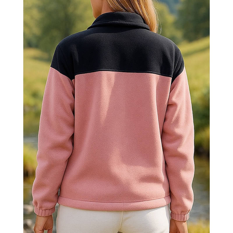 Women's Windbreaker Softshell Jacket Hiking Jacket Outdoor Thermal Warm Hiking Outfits Hiking Clothes Winter Autumn / Fall Top Fishing Camping / Hiking / Caving Running Patchwork White Pink Purple2