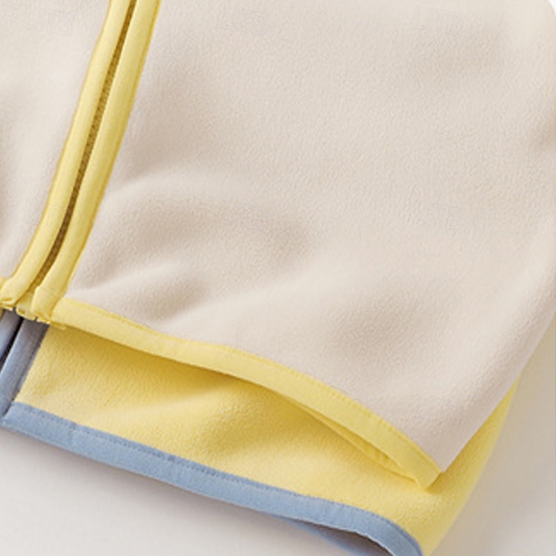 Kids Boys' Fleece Jacket Outdoor Jacket Coat Outerwear Solid Color Long Sleeve Zipper Pocket Comfort Keep Warm Soft Coat Outdoor Fashion Daily White Yellow Spring Fall 4 years+4