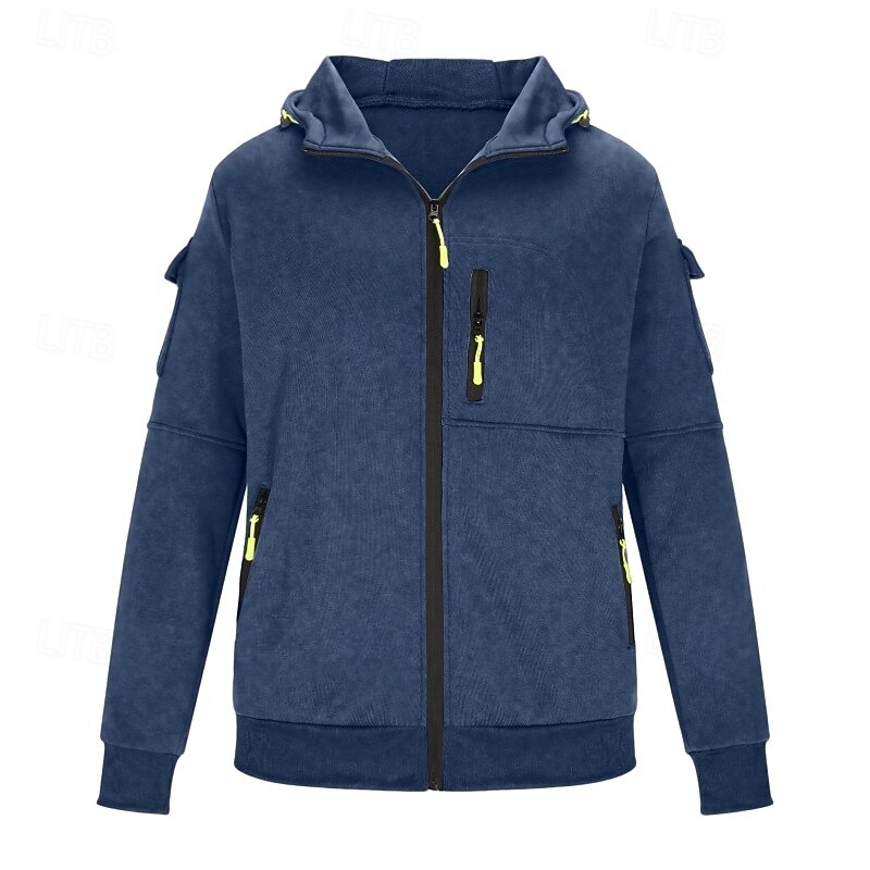 Men's Hoodie Full Zip Hoodie Tactical Hoodie Wine Red Black White Army Green Red Hooded Plain Zipper Sports & Outdoor Casual Daily Streetwear Cool Sportswear Spring &  Fall Clothing Apparel Hoodies3