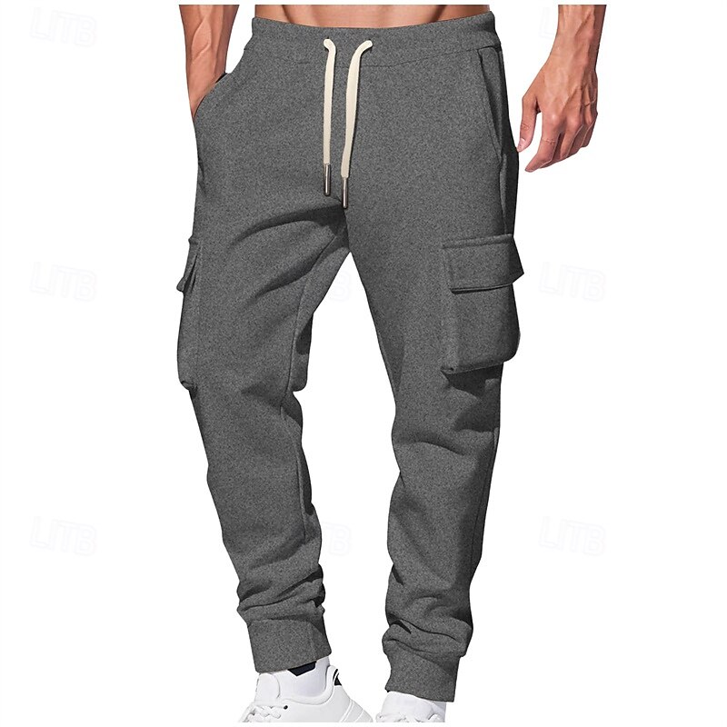 Men's Cargo Sweatpants Sweatpants Joggers Trousers Drawstring Pocket Elastic Waist Plain Comfort Sports Outdoor Daily Fashion Casual ArmyGreen Black Micro-elastic4