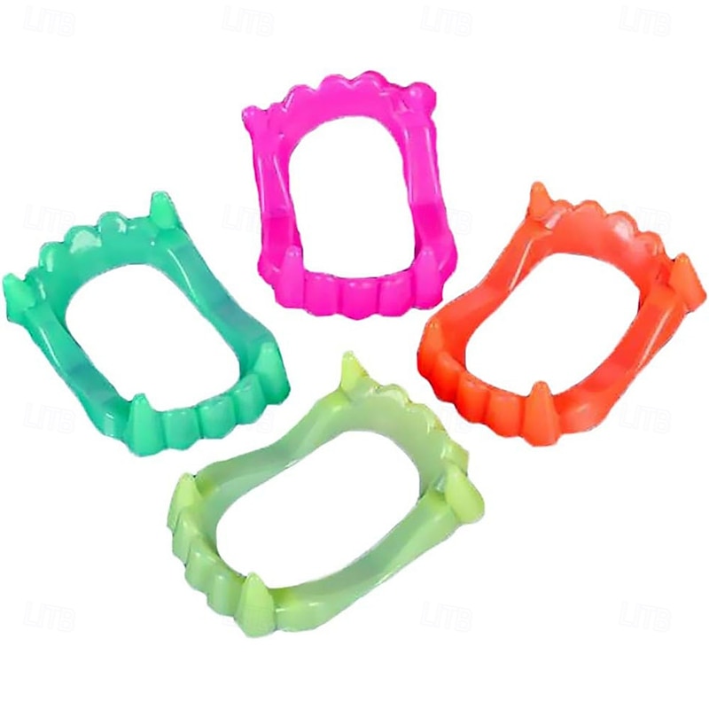 6 Pack Halloween Teeth Neon Fangs Teeth Costume Funny Halloween Dress-Up Pretend Play Decoration2