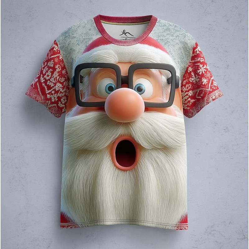 Christmas Women's T Shirt Graphic Santa Claus Christmas Vintage Stylish Classic Short Sleeve Crew Neck Round Neck Regular Tops Daily Print Red Blue Green Fall Winter3