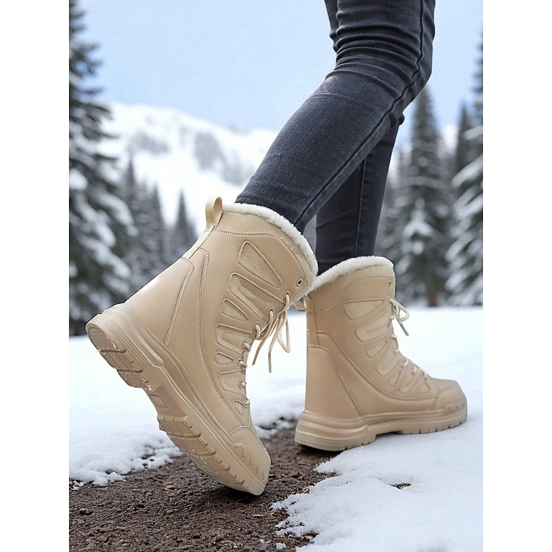 Women's Winter Snow Boots – Waterproof Warm Fur Lined Lace-Up Outdoor Shoes for Cold Weather and Hiking4