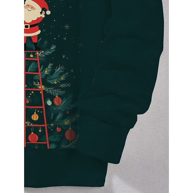 Women's Pullover Sweatshirt Hoodies Graphic Christmas Tree Christmas Classic Casual Festival Long Sleeve Crew Neck Round Neck Regular Tops Casual Holiday Print Dark Green Fall Winter4