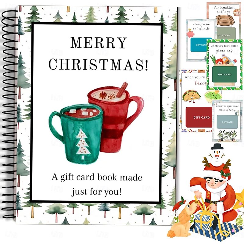 Christmas Gift Card Book Surprises On Every Page DIY Spiral-Bound Merry Christmas College Survival Gift Card Book Holder Ideal Gifts for Family, Friends, Teachers, Teens And Colleagues2