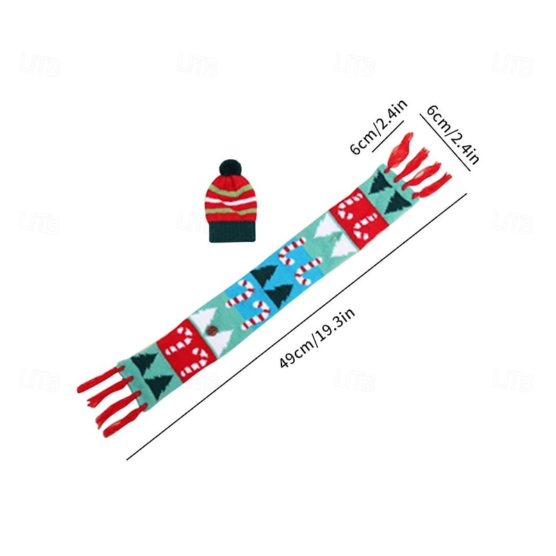 3 Pack Christmas Wine Bottle Decorations, Knit Scarf and Hat Covers, Holiday Red Wine Bottle Accessories, Xmas Champagne Bag Set, Party Table Decorations, Reusable Gift Wrapping Supplies2