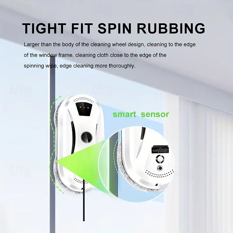 Remote-Controlled Window Cleaning Robot with Cleaning Cloth Fully Automatic Window Washer Remote-Controlled Electric Intelligent Window Cleaning Device with Planning Function3