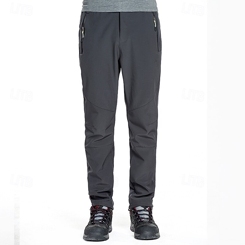 Men's Hiking Pants Trousers Waterproof pants Softshell Pants Winter Outdoor Regular Fit Thermal Warm Windproof Bottoms Zipper Pocket Black Army Green Camping / Hiking Running S M L XL XXL2