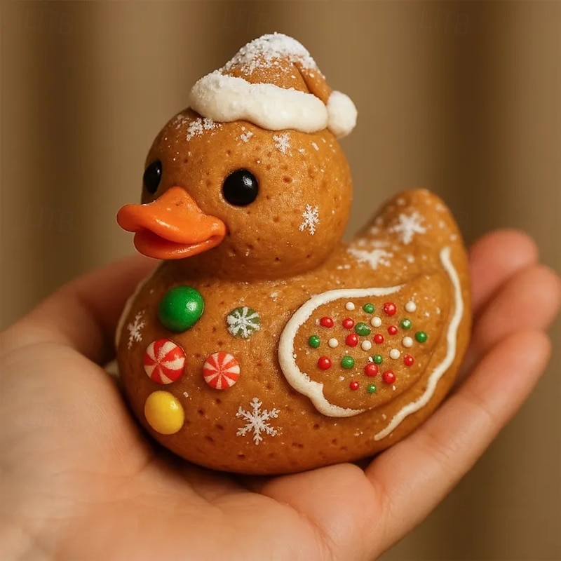 Christmas Tree Duck Resin Craft Ornament  Resin Christmas Duck Statue with Expressive Eyes Compact Desktop Decoration for Home Office, Christmas Gift, Birthday Present3