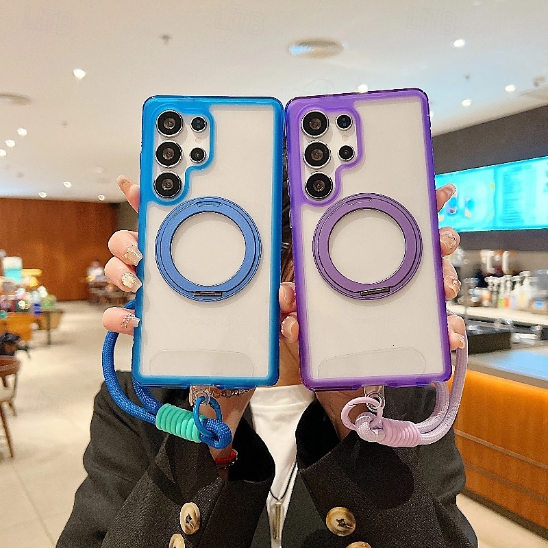 Phone Case For Samsung Galaxy S25 S25 Ultra Plus S25 Edge S24 Plus S24 Back Cover with Lanyard Support Wireless Charging Kickstand Retro TPU Acrylic2