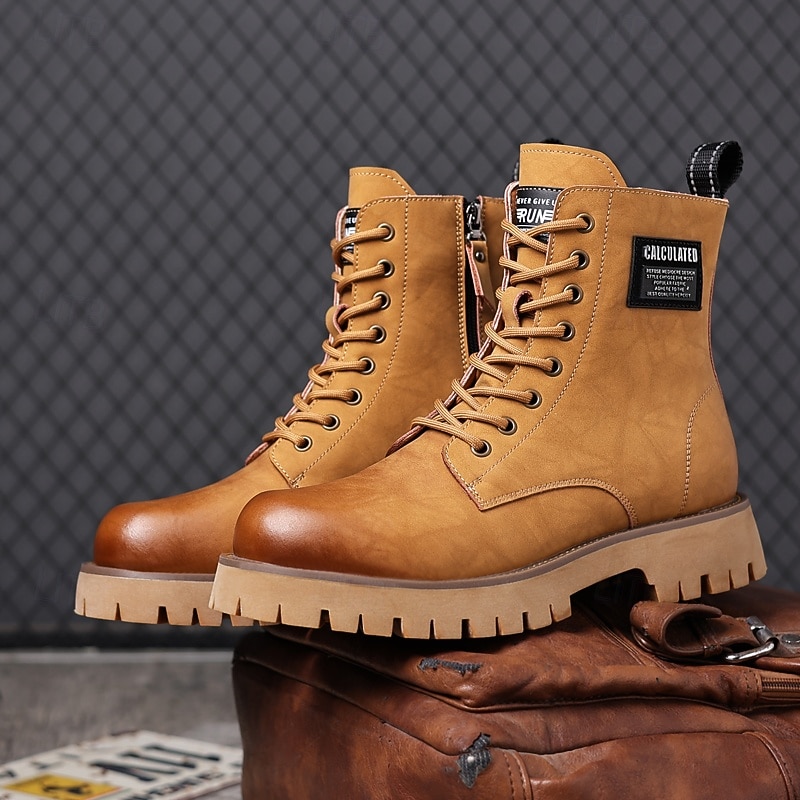 Men's Heavy-Duty Work Boots – Slip-Resistant Leather Safety Footwear with Shock-Absorbing Outsole for Construction, Landscaping and Outdoor Jobs2