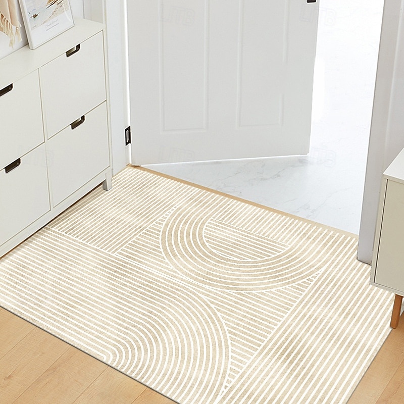 Door Mat For Entryway Waterproof Oil Resistant Stain Resistant Cuttable Non Slip Floor Rug Easy Clean Wipeable Indoor Outdoor Entrance Hallway Carpet Home Decor