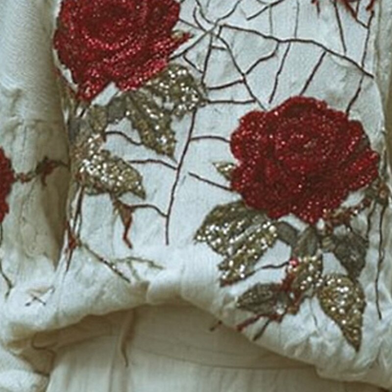 Women's Sweater Pullover Fashion Daily Casual Floral Ribbed Crew Neck Knitted Print Long Sleeve Regular Tops Knit Outdoor Weekend White Fall Winter3