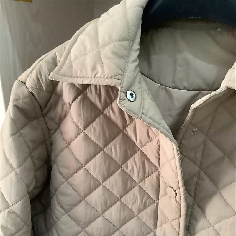 Women's Puffer Jacket Quilted Jacket Casual Jacket Comfortable Breathable Pocket Buttons Casual Plain Vacation Street Casual Daily Wear Single Breasted Short Turndown Loose Fit Long Sleeve Outerwear4