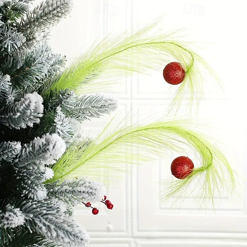 10/20PCS Christmas Artificial Elf with Artificial Green Reed and Red Ball Festival Gift Box Set Suitable for DIY Christmas Tree Decoration Independent Elf Decoration Home Decoration Christmas Decorati4