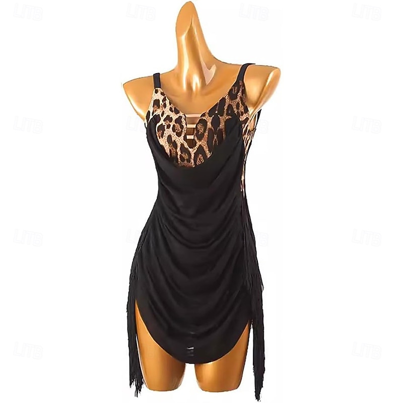 Latin Dance Dress for Women Tassel Salsa Rumba Chacha Competition Stage Dancewear Costume3