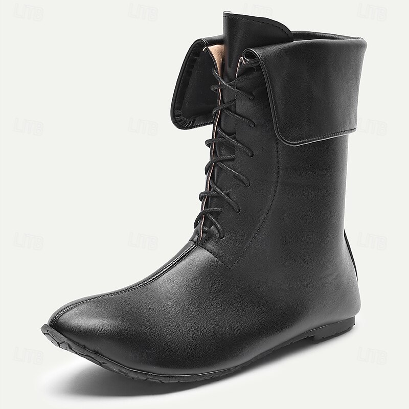 Men's Medieval Renaissance Lace-Up Boots, Classic Retro Costume Style Footwear for Cosplay, Theater Performances, Festivals and Historical Reenactments2