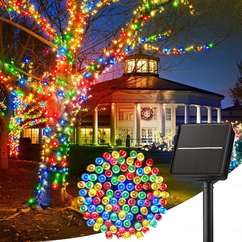 LED Solar Christmas String Lights Outdoor Waterproof 100m 334.5Ft 1000LED/50m 171Ft 500 LED Solar Christmas Lights with Remote8 Modes Waterproof Patio Lights for Christmas Tree Patio Yard Garden Party Decor