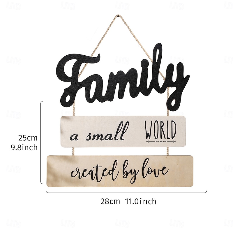 Wooden "Family" Letter Sign, 3-Piece Wall Décor Set, Lightweight Wooden Plaques for Cozy Indoor Decoration, Perfect for Celebrations, Parties, Home Art, Hanging Décor and Gift Giving2