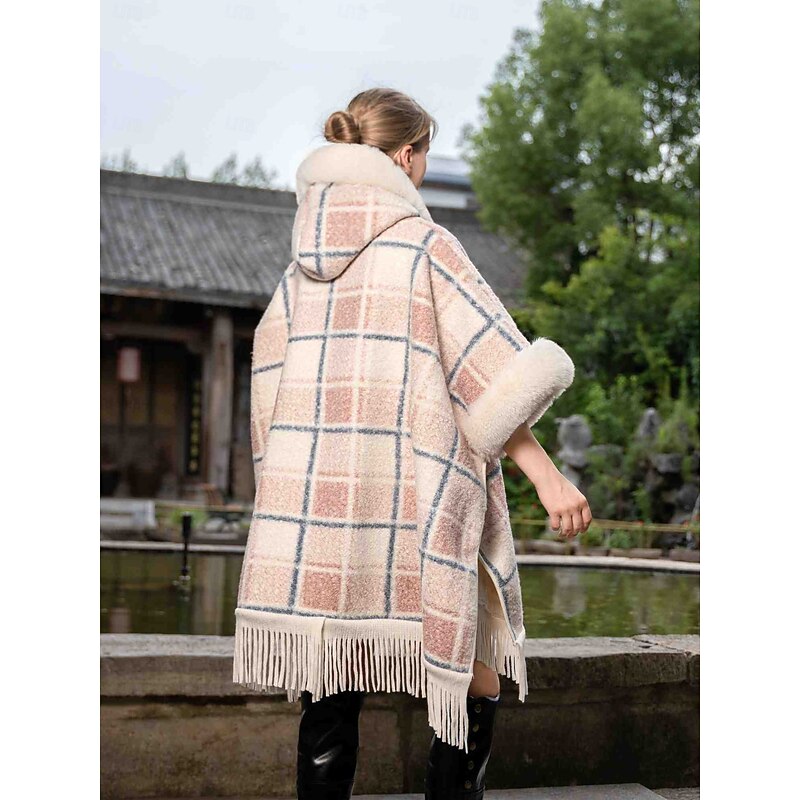 Faux Fur Wraps Casual Daily Keep Warm Half Sleeve Batwing Sleeve Polyester Wedding Wraps With Tassel For Special Occasion Fall & Winter2