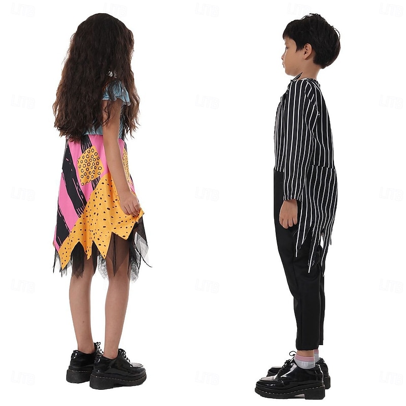 Sally Jack Skellington Halloween Fancy Costume Halloween Group Family Costumes The Nightmare Before Christmas Casual Kid's Boys' Girls' Halloween Carnival Performance Party Easy Halloween Costumes3