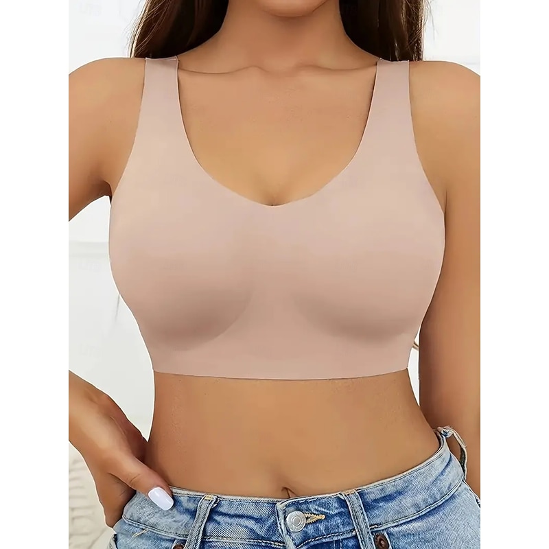 Women's Yoga Tank Tops Sports Bra Underwear Calories Burned Sports Wirefree Solid / Plain Color Sport Activewear Light Blue Black Workout Fitness Yoga4