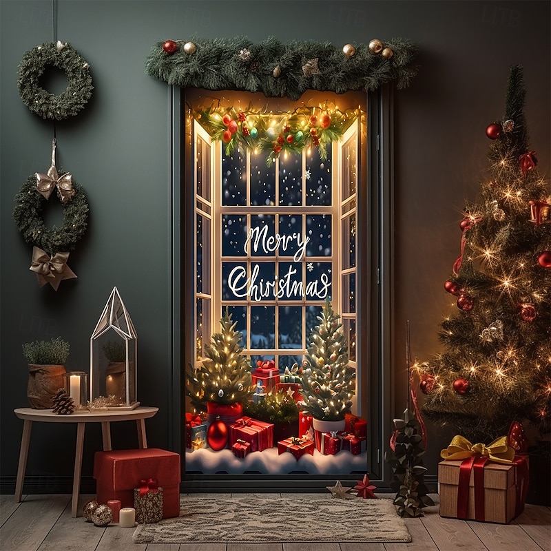 Christmas Tapestry Posters Door Cover Christmas Shop Cute 3D Party Dorm Teens Room College Dorm Guys Man Cave Frat Bedroom Shooting Backgrounds Home Decor4