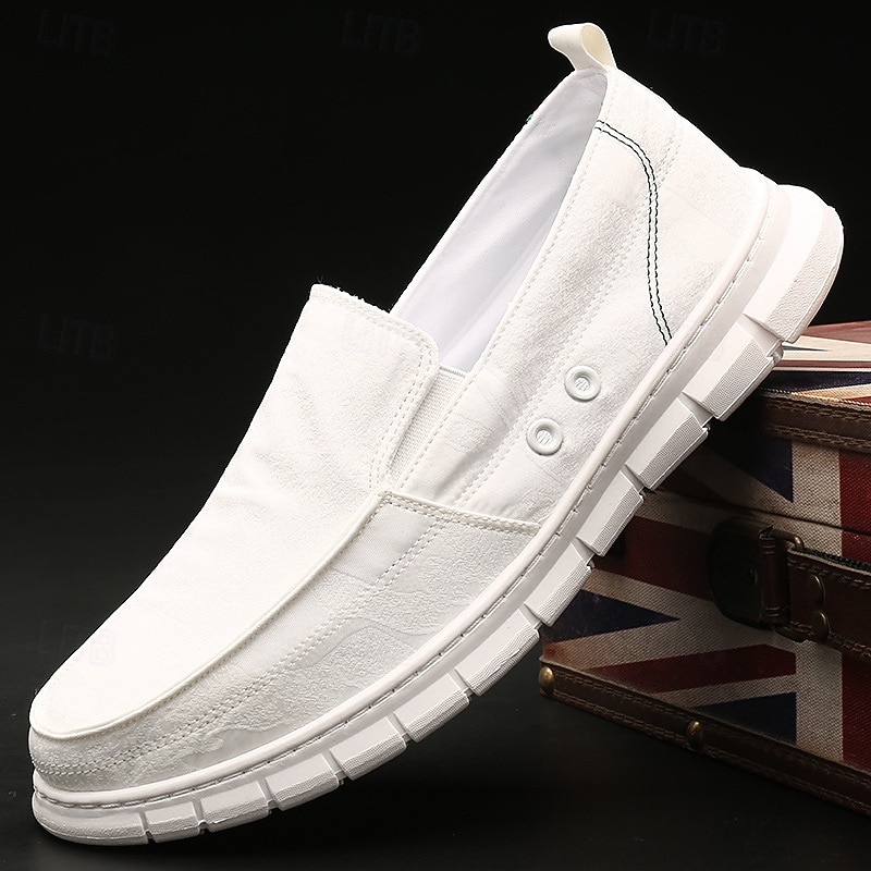 Men's Beige Slip-On Loafers with White Sport Sole – Casual Fashion Shoes for Weekend Outings, Driving and Daily Wear4