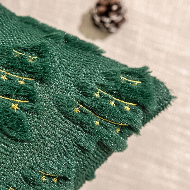 Christmas Embroidered Throw Pillow Cover with Colorful Lights, Vintage American Style Cushion Case for Sofa Couch, Holiday Decorative Pillowcase for Living Room Home Decor4