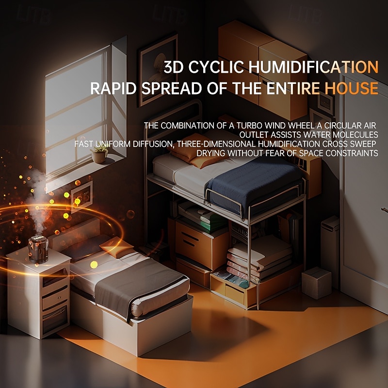 New Creative Humidifier Household Atomizer 3L Large Capacity Three Jet USB Silent Desktop Bedroom Dormitory Office Night Light3