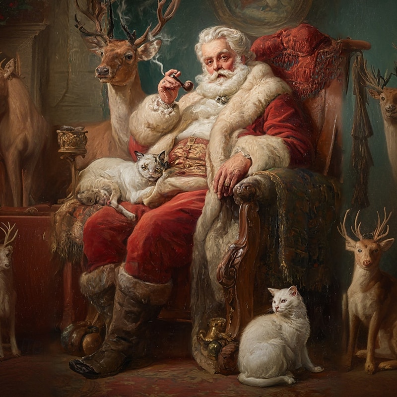 Christmas Men's Santa Claus Zip Polo Shirts Long Sleeve Polo Shirts Lapel Casual Outdoor Daily Wear Festival Outfit 3D Print Spring Fall Winter Dark Green2