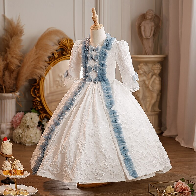 Rococo Baroque Victorian Maxi Party Costume Accessories Bell Sleeve Princess Bow Retro Ball Gown Point Fancy Dress Girls' Royal Christmas Halloween Carnival Masquerade Prom Wedding Party Kid's Child's3