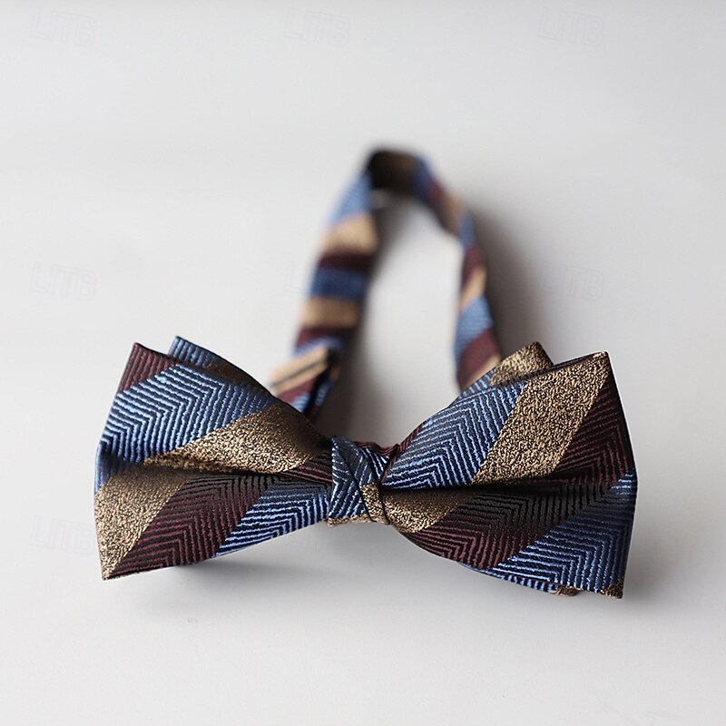 Men's Bow Tie Modern Contemporary Stripe Wedding Party Daily Wear4