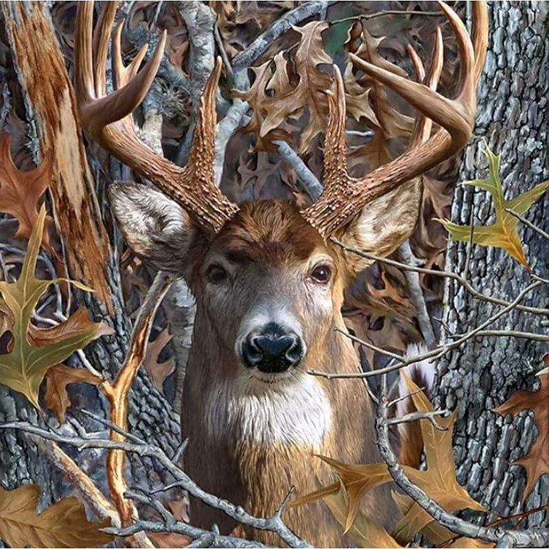 Men's Reindeer Forest Hunting Shirt Button Up Shirt Long Sleeve Vintage Retro Outdoor Camping & Hiking Hunting Spring Fall Turndown 3D Print Collared Shirts Gray2