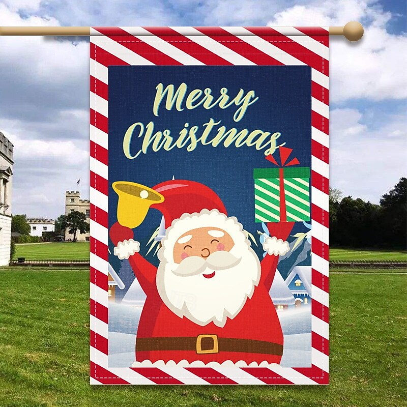 Christmas Garden Flag, Double-Sided Burlap Holiday Yard Banner, Festive Outdoor Decoration for Patio and Lawn