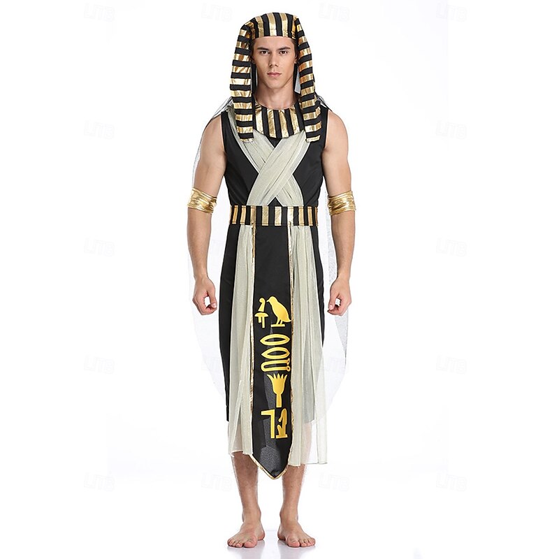 Pharaoh God Halloween Outfits Fancy Costume Ancient Egypt egyptian Adults' Men's Halloween Carnival Performance Party Easy Halloween Costumes Dress Up