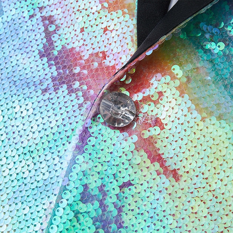 Men's Blazer Jacket Shawl Collar Fashion Solid Colored Multicolor Tailored Fit Single Breasted One-button3