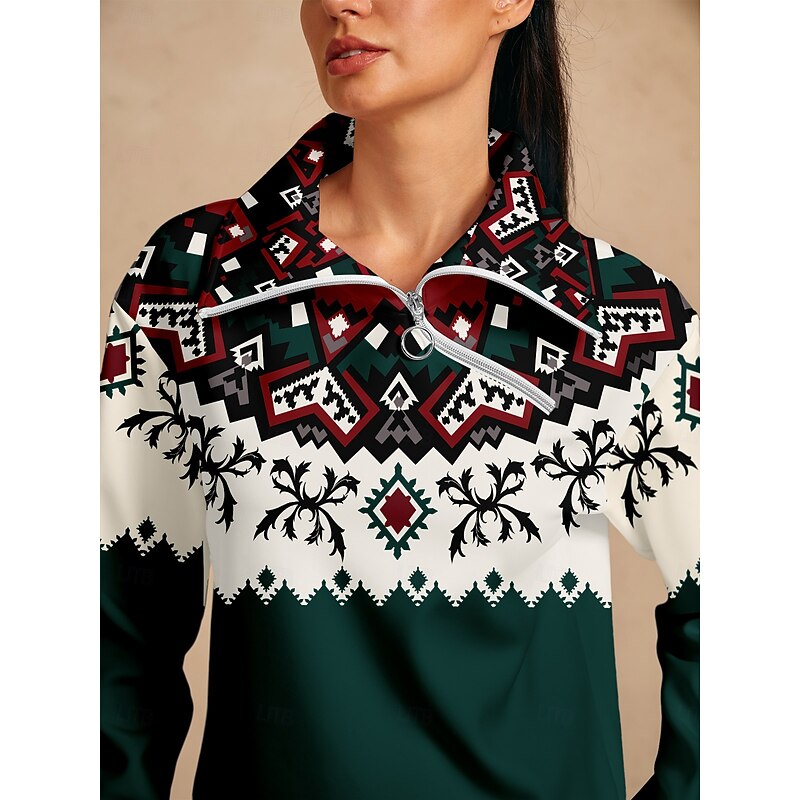 Women's Golf Pullover Sweatshirt Green Long Sleeve Top Ladies Golf Attire Clothes Outfits Wear Apparel3