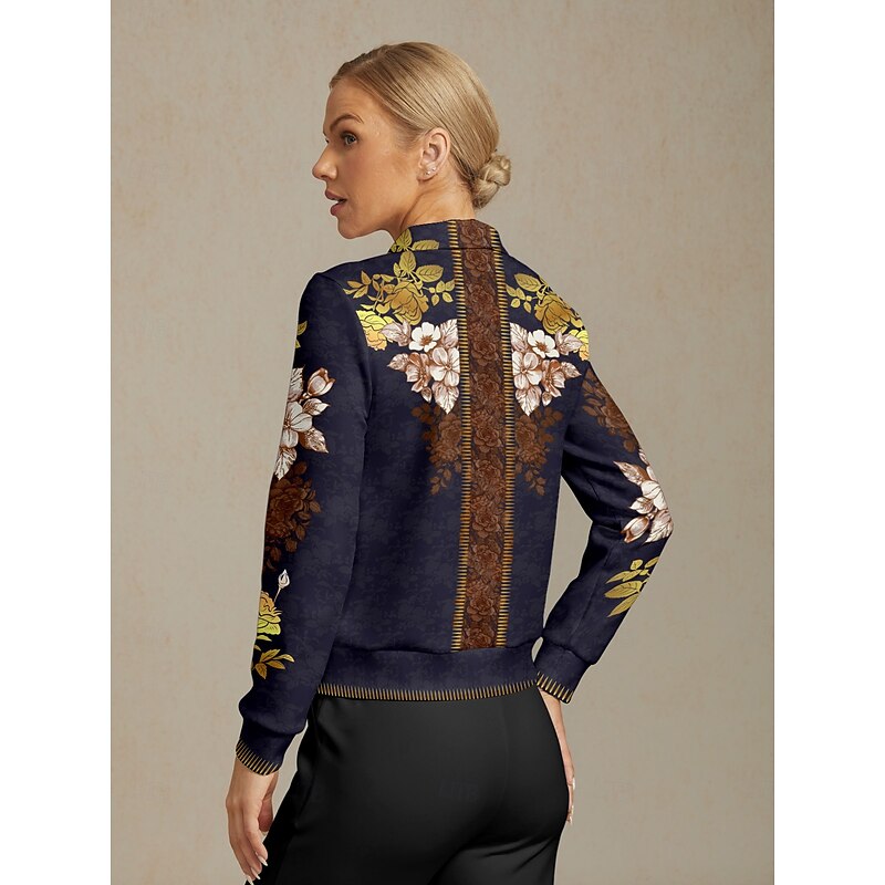 Women's Golf Pullover Sweatshirt Dark Navy Long Sleeve Top Ladies Golf Attire Clothes Outfits Wear Apparel2