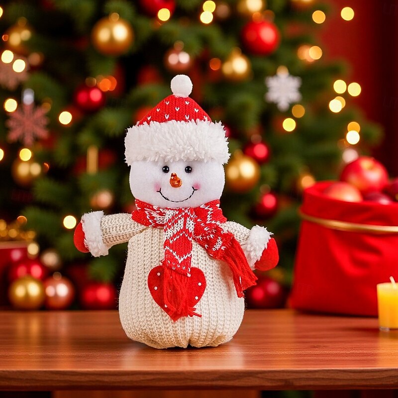 Christmas Knitted Candy Bag Adorable Plush Doll Christmas Eve Apple Sack Gift Tote Holiday Decoration Party Favor Home Festive Decor Reusable Bag4