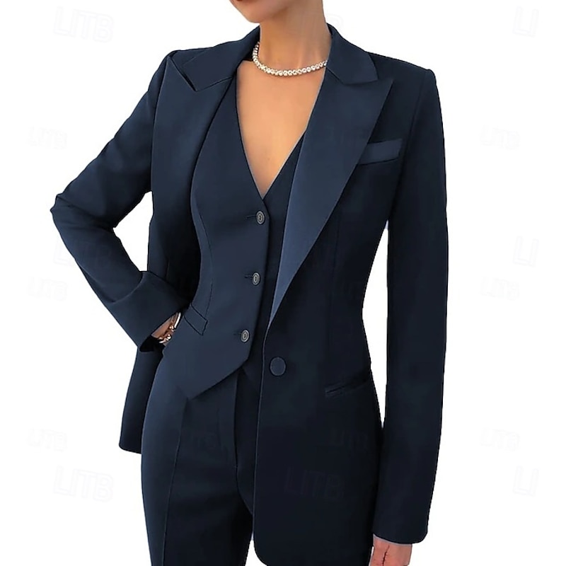 Women's Blazer Sport Coat Formal Wedding Guest Elegant Long Sleeve Peak Lapel Single Breasted
