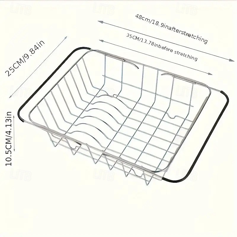 Stainless Steel Dish Drying Rack – 3-in-1 Expandable Dishwasher & Countertop Drying Rack, Rust-Resistant 304 Steel, Multi-Purpose Utensil Holder for Plates, Bowls, Cups & Cutlery4