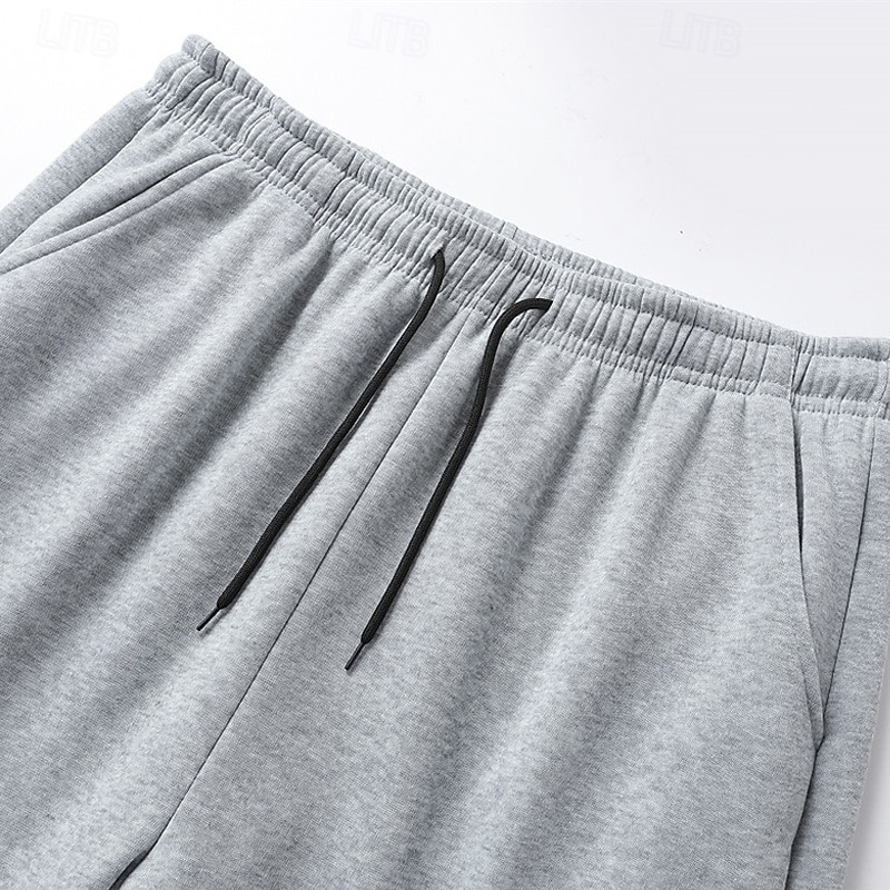 Men's Sweatpants Joggers Trousers Drawstring Pocket Elastic Waist Plain Comfort Sports Outdoor Daily Fashion Casual Black Light Grey Micro-elastic4