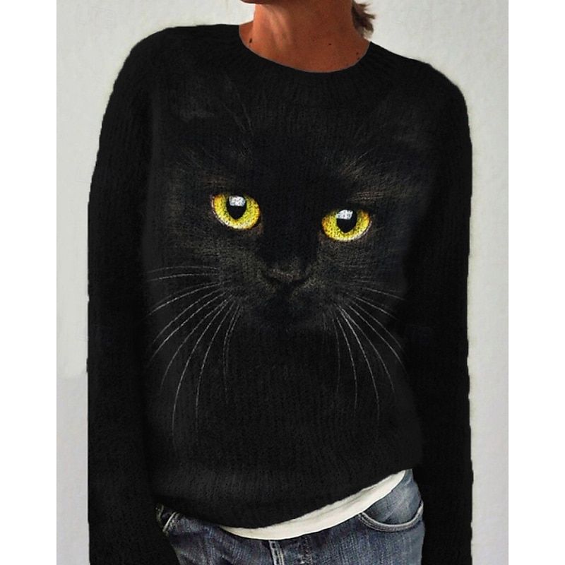 Women's Fair Isle Sweater Pullover Sweatshirt Sweatshirts Floral Streetwear Casual Long Sleeve Round Neck Regular Tops Street Holiday Print Black Yellow Blue Purple Light Grey Fall Winter2