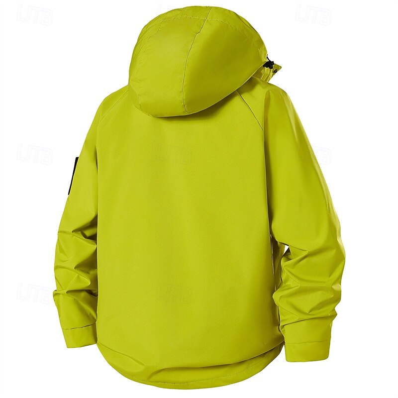 Men's Outdoor Jacket Raincoat Hiking Jacket Vacation Daily Warm Pocket 3 in 1 Fall Winter Plain Fashion Classic Hooded Regular Black Yellow Green Army Green Beige Jacket2