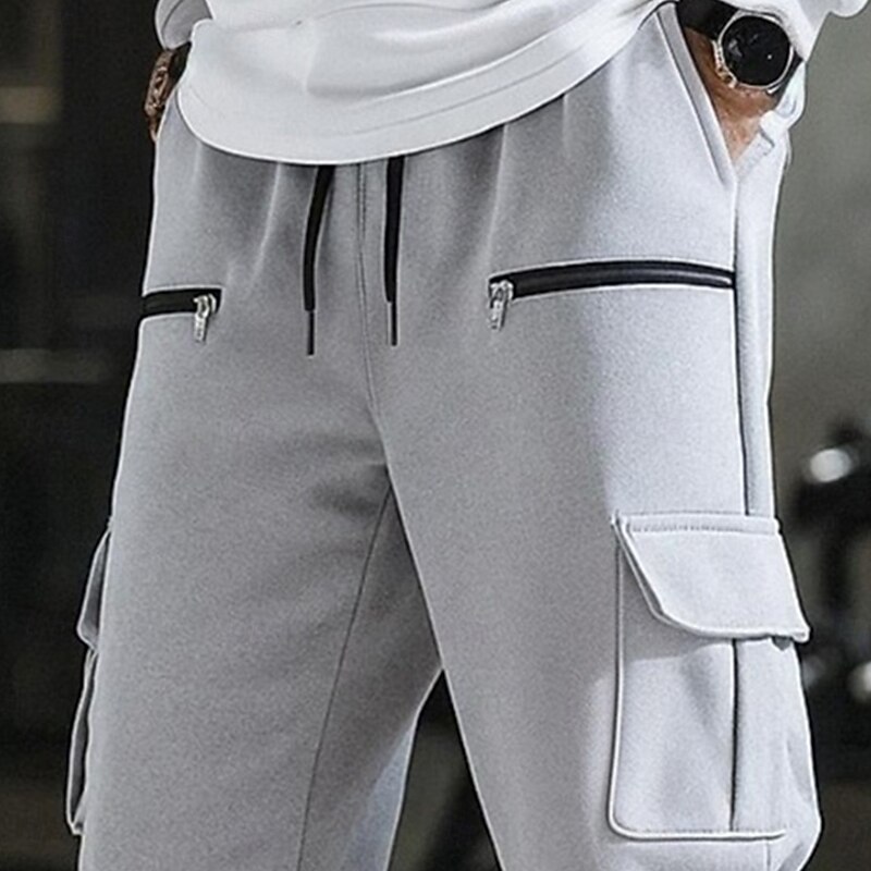 Men's Sweatpants Joggers Athletic Pants Active Pants Trousers Drawstring Pocket Elastic Waist Solid Colored Moisture Wicking Breathable Full Length Outdoor Casual Daily Vacation Fashion Black White2