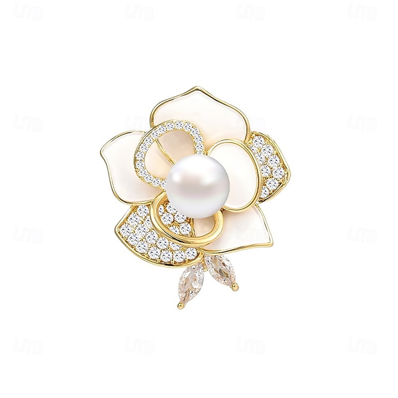 Brooches Classic Flower Fashion Cute Brooch Jewelry Black White For Wedding Party Gift Engagement Prom Festival2