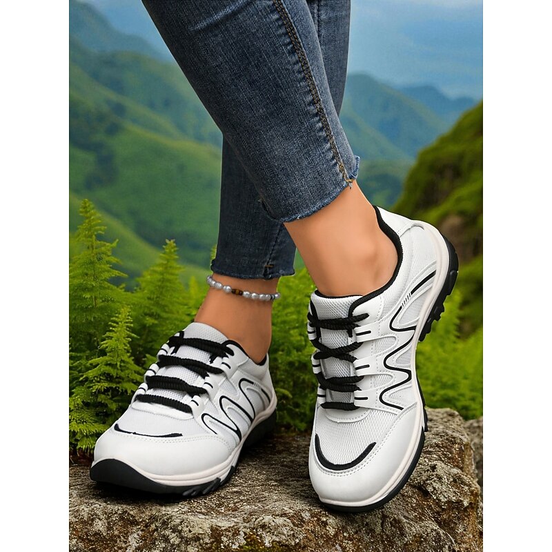 Women's Lace-Up Mesh Sneakers – Breathable Non-Slip Walking Shoes for Hiking, Running and Daily Casual Style3