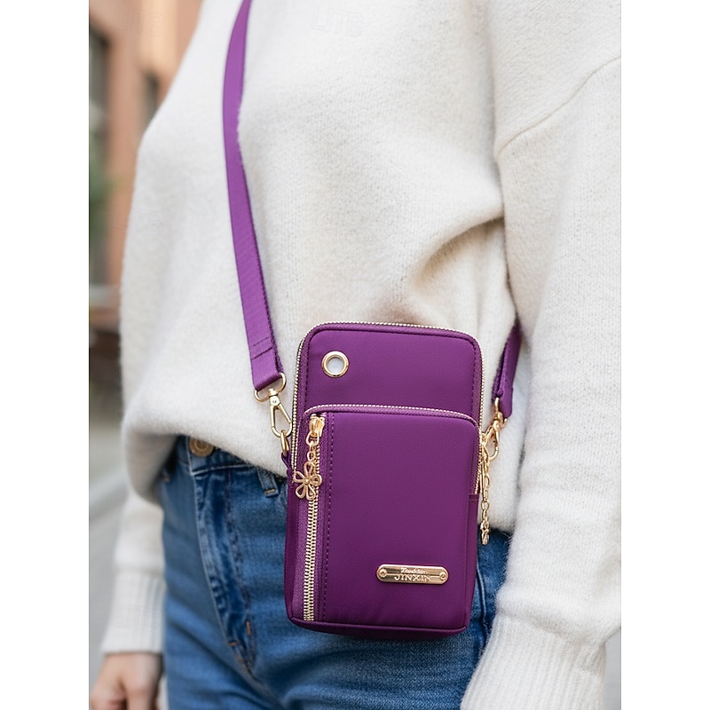 Women's Waterproof Crossbody Shoulder Bag with Multi-Pocket Design, Lightweight Nylon Travel Purse for Outdoor, Sports and Daily Use4