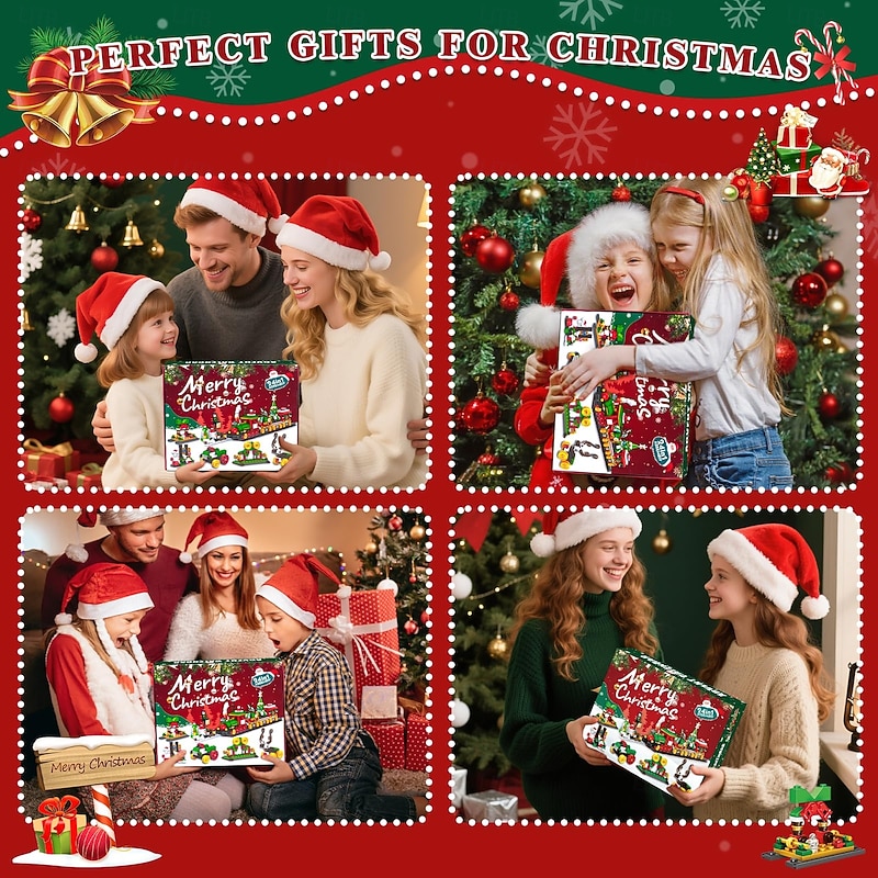 Christmas Advent Calendar Building Block Kit-Train 777pcs Set, 2025 Xmas Gift 24-Day Countdown Toy Building Set Party Favors, Construction Toy Christmas Gift for Adults4